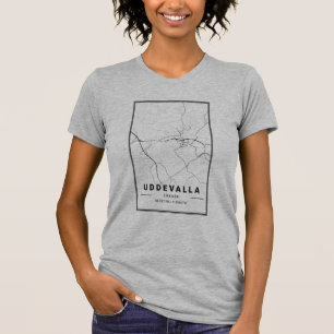 T-shirt Carte de la ville d'Uddevalla Suède   Art minimali