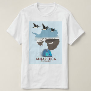 T-shirt Carte de l'affiche Antarctica For Adventure Travel