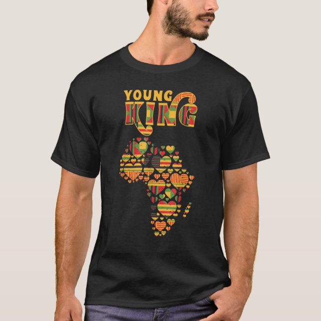 T-shirt Carte de l'Afrique Aimer Coeur Africain Kente Homm (Devant)