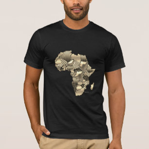 T-shirt Carte de l'Afrique en or