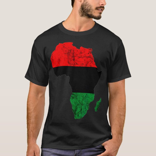 T-shirt Carte de l'Afrique Fierté panafricaine UNIA Drapea (Devant)