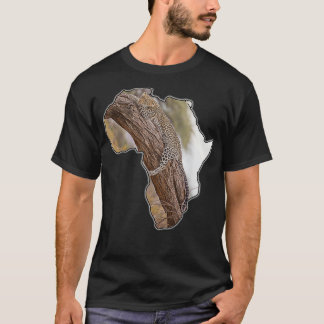 T-shirt Carte De L'Afrique Gros Chats Africains Faune Afri