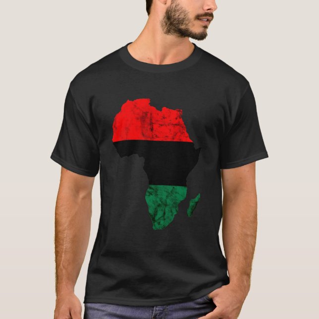 T-shirt Carte de l'Afrique Pan African Pride Unia Drapeau  (Devant)