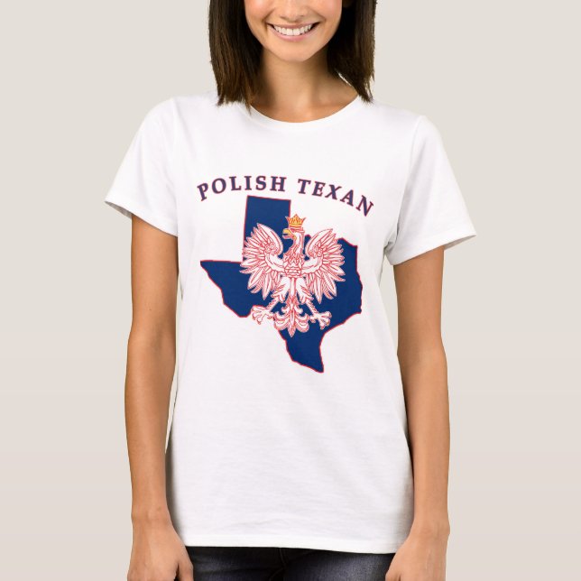 T-shirt Carte de l'aigle texan polonais (Devant)