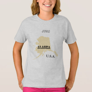 T-shirt - Carte de l'Alaska avec ville