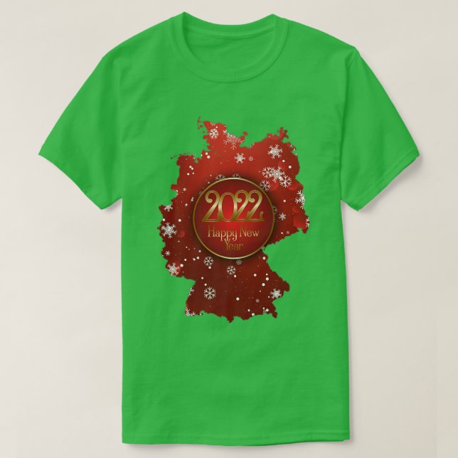 T-shirt Carte de l'Allemagne, Joyeux Nouvel An 2022, essai (Design devant)