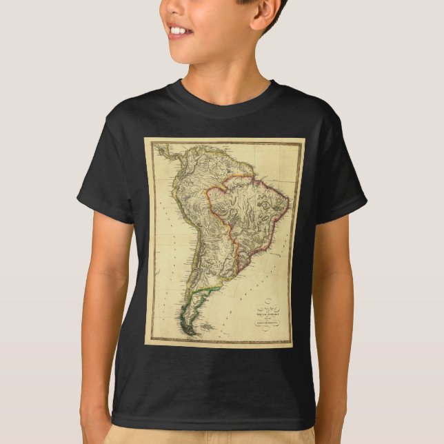 T-shirt Carte de l'Amérique du Sud 1817 (Devant)