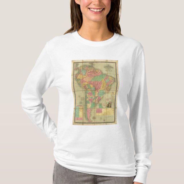 T-shirt Carte de l'Amérique du Sud 2 (Devant)