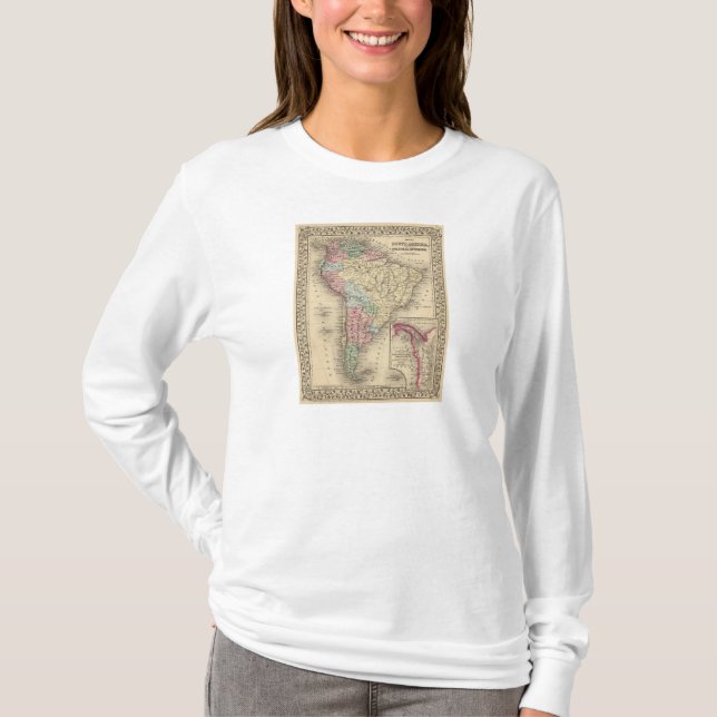 T-shirt Carte de l'Amérique du Sud par Mitchell (Devant)