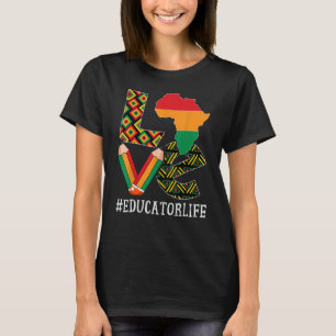 T-shirt Carte de l'amour de l'éducateur Histoire noire de