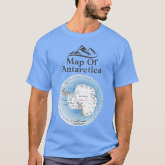 T-shirt Carte De L'Antarctique Géographie Du Continent Sud
