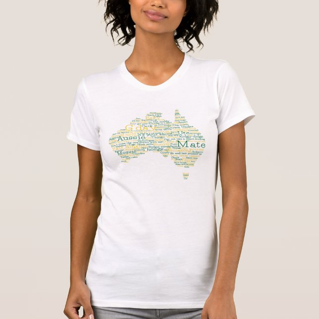 T-shirt Carte de l'argot australien (Devant)