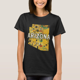 T-shirt Carte de l'Arizona et Texte