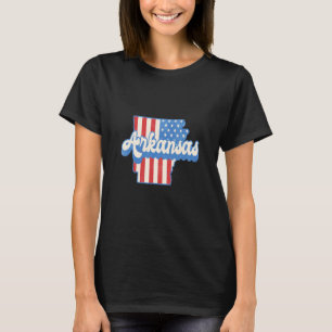 T-shirt Carte de l'Arkansas Etat américain Drapeau 4 juill
