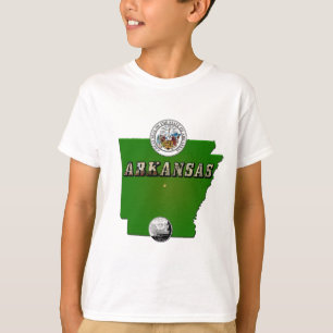 T-shirt Carte de l'Arkansas, sceau et quartier des Faux