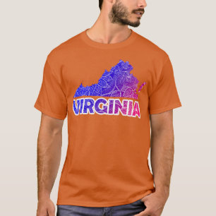 T-shirt Carte de l'art de mandala coloré de Virginie avec