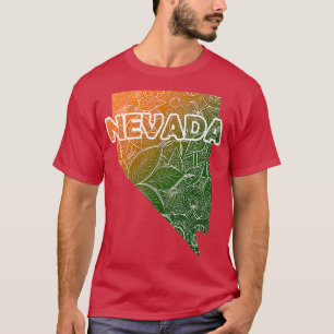 T-shirt Carte de l'art de mandala coloré du Nevada avec te