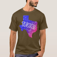 Carte de l'art de mandala coloré du Texas avec tex