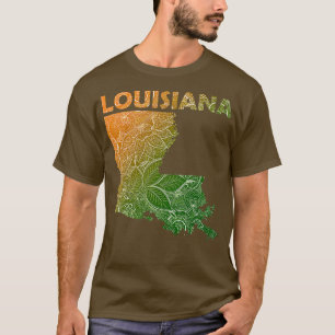 T-shirt Carte de l'art de mandala coloré Louisiane avec te