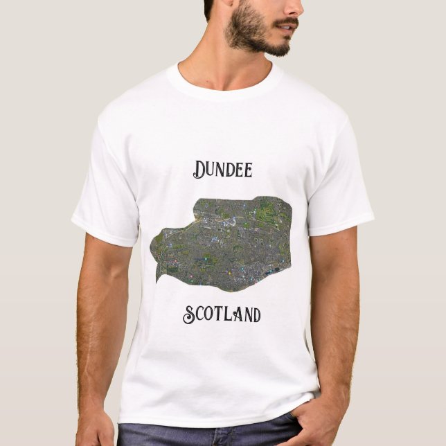 T-shirt Carte de l'Ecosse de Dundee Retro Don T Shirt (Devant)