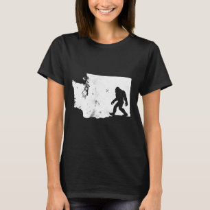 T-shirt Carte de l'État de Bigfoot Washington Sasquatch Ho