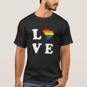 T-shirt Carte de l'État de Caroline du Sud Lgbt Lesbiennes