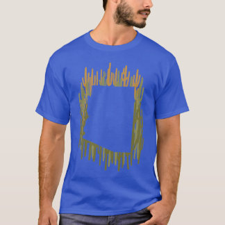 T-shirt Carte de l'État de l'Arizona Silhouette Saguaros