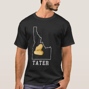 T-shirt Carte De L'État De L'Idaho Tateau De Pomme De Terr