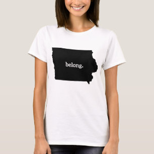 T-shirt Carte de l'État de l'Iowa Belong