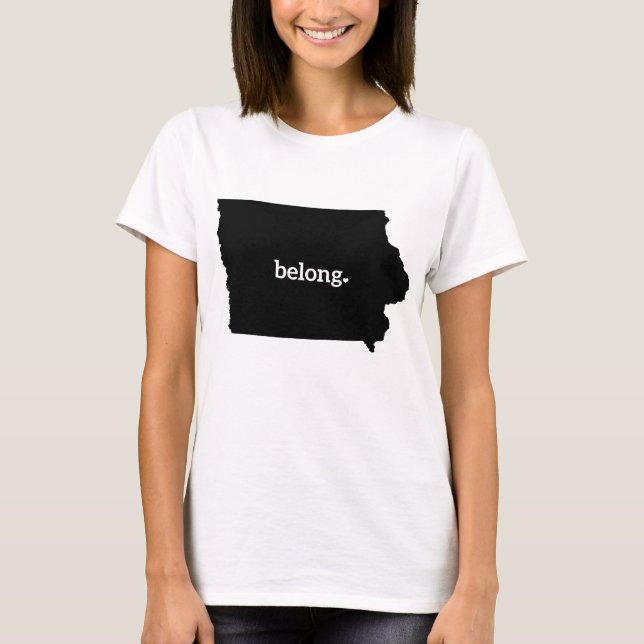 T-shirt Carte de l'État de l'Iowa Belong (Devant)