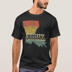 T-shirt Carte de l'État de Louisiane Rétro Vintage