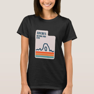 T-shirt Carte de l'État de l'Utah avec Delicate Arch Arche