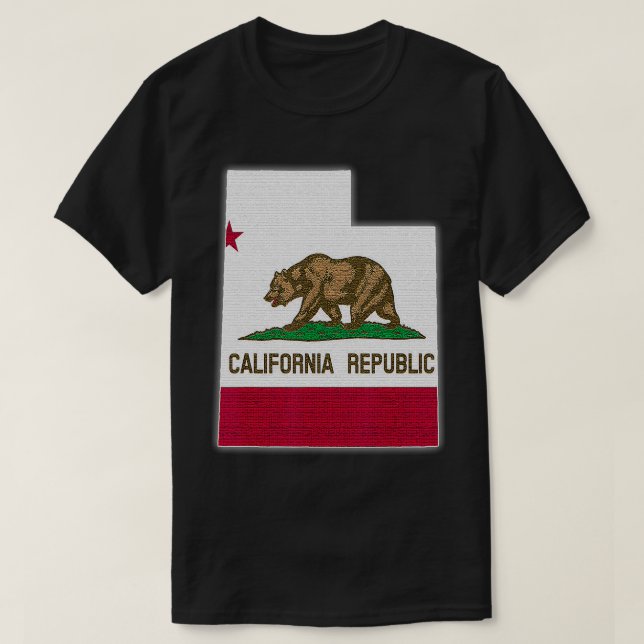 T-shirt CARTE DE L'ETAT DE L'UTAH CALIFORNIE CA Drapeau Ra (Design devant)
