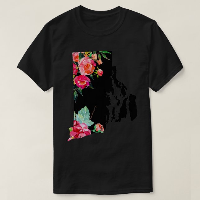 T-shirt Carte de l'État de Rhode Island Fierté Patriotique (Design devant)