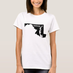 T-shirt Carte de l'état du Maryland Belong