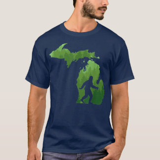 T-shirt Carte de l'état du Michigan Bigfoot Funny Sasquatc