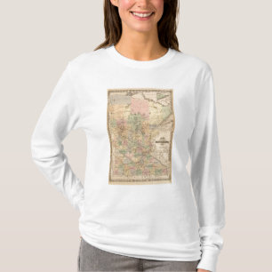 T-shirt Carte de l'état du Minnesota, 1874