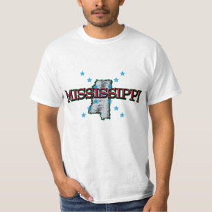 T-shirt Carte de l'État du Mississippi