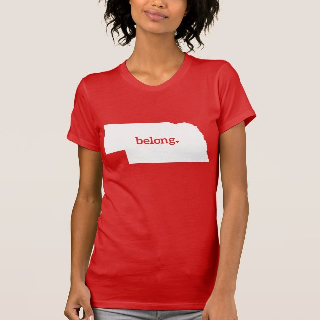 T-shirt Carte de l'état du Nebraska Belong (Devant)