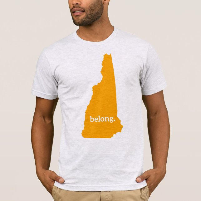 T-shirt Carte de l'état du New Hampshire Belong (Devant)