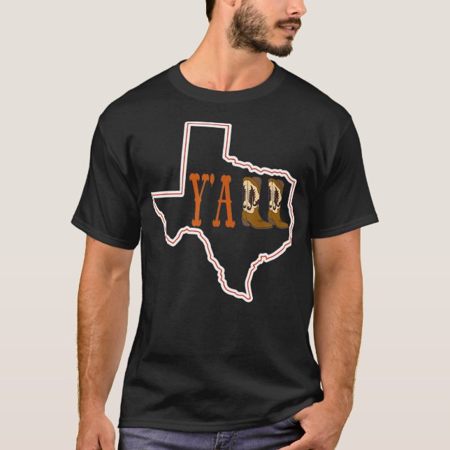 T-shirt Carte de l'état du Texas Y'all Plan d'ensemble Boo (Devant)
