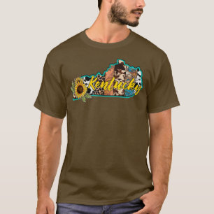T-shirt Carte de l'État du tournesol du Kentucky
