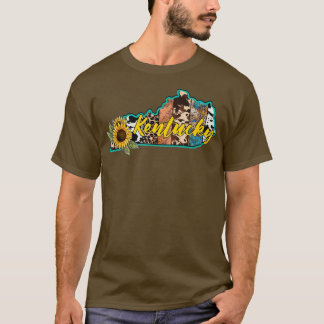 T-shirt Carte de l'État du tournesol du Kentucky