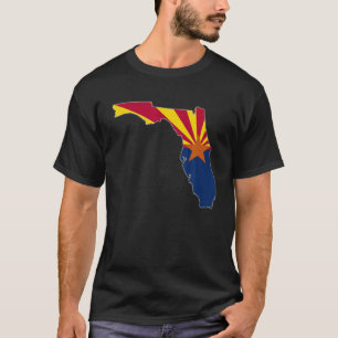 T-shirt CARTE DE L'ÉTAT FLORIDE ARIZONA AZ Drapeau Racines