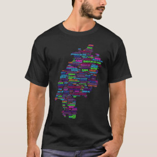 T-shirt Carte de l'étendue de l'Allemagne États de Hessen