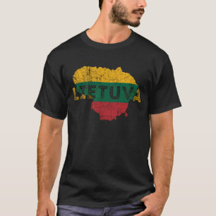 T-shirt Carte de Lietuva et souvenir de drapeau de la