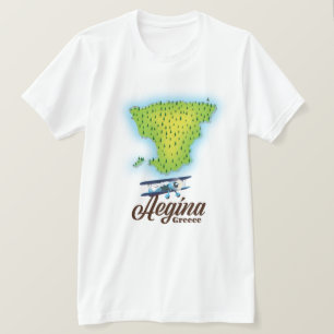T-shirt Carte de l'île d'Aegina Greece