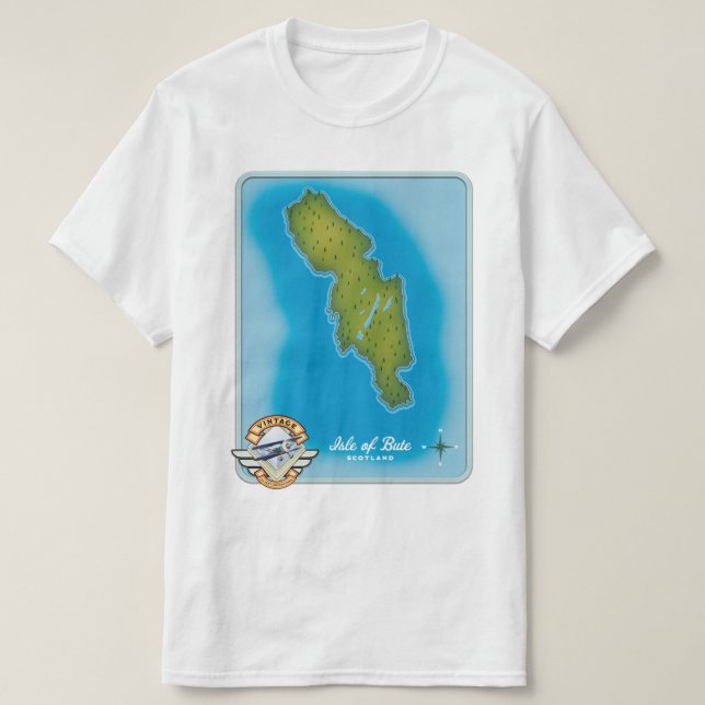 T-shirt Carte de l'île de Bute (Design devant)