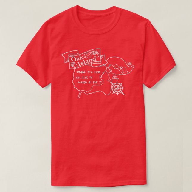 T-shirt Carte de l'île de chêne (Design devant)