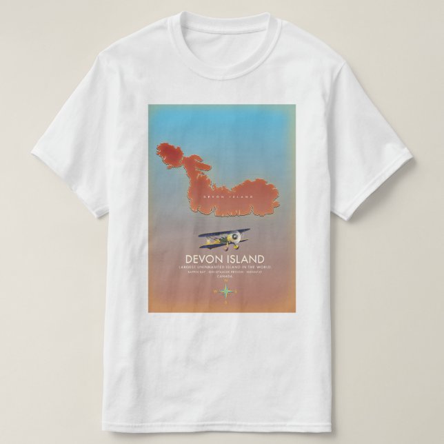 T-shirt carte de l'île de Devon, Canada (Design devant)